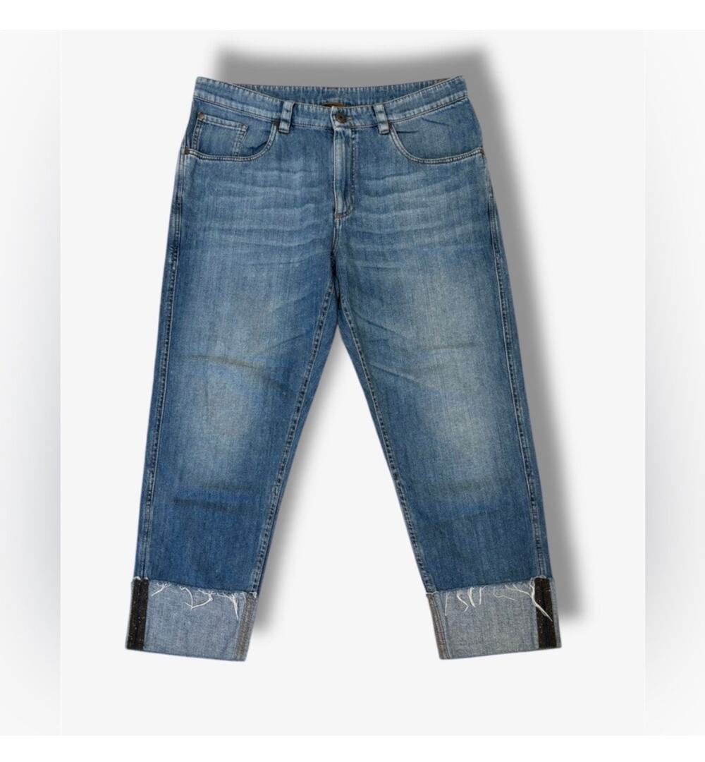 Brunello Cucinelli 8 The Cropped Raw Edge Jean